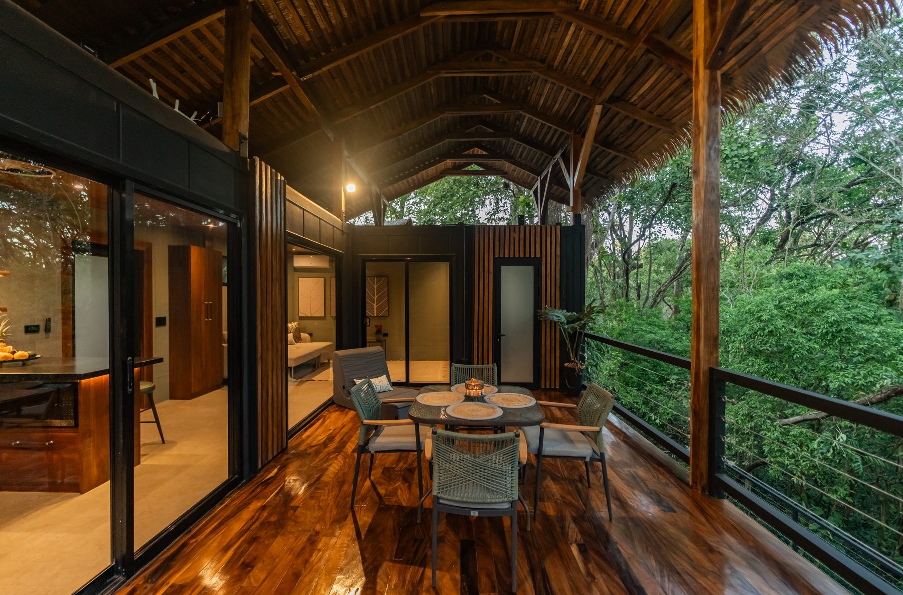 Casa Serenity covered balcony in the jungle